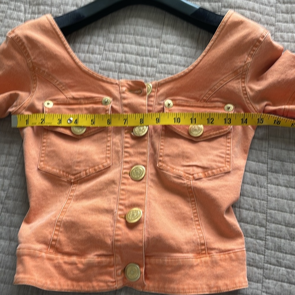 Moschino Vintage Jeans Orange Button Down Shirt - Picture 9 of 13